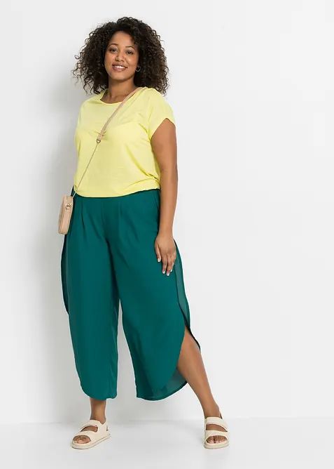 Pantaloni a palazzo con spacchi, bonprix