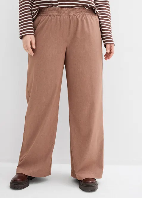 Pantaloni a palazzo con elastico in vita, bonprix