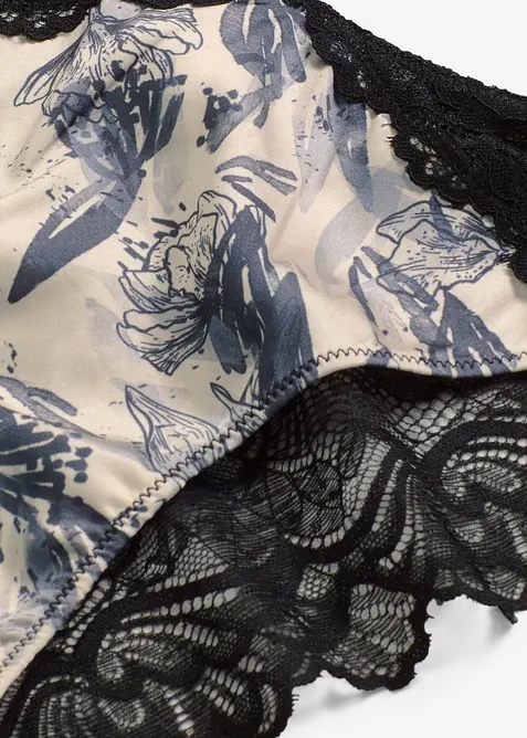 Mini slip in satin stampato, bonprix