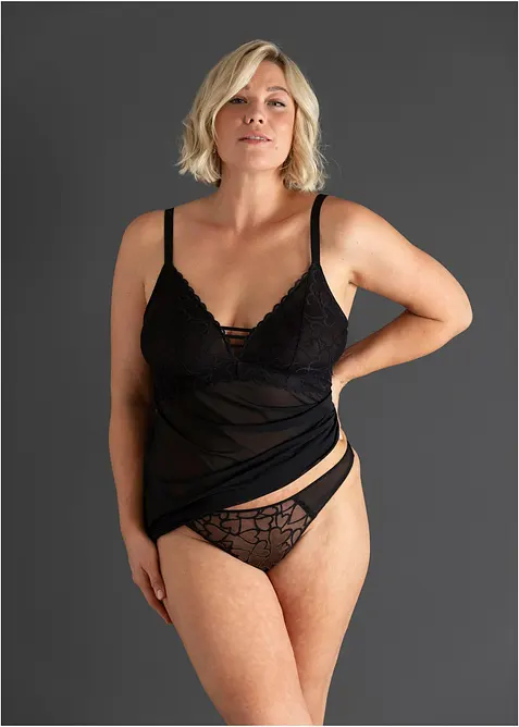 Sottoveste senza ferretto con pizzo a cuoricini, bonprix