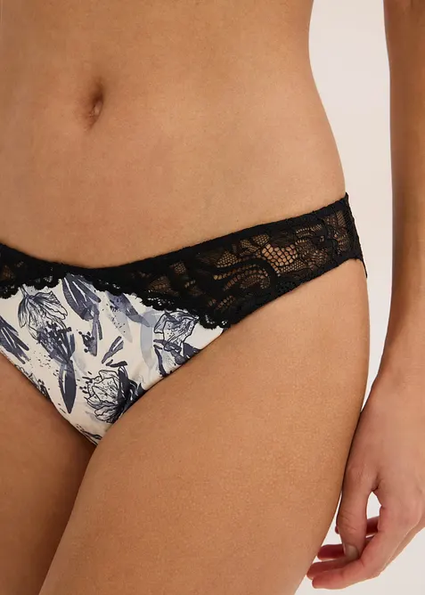 Mini slip in satin stampato, bonprix