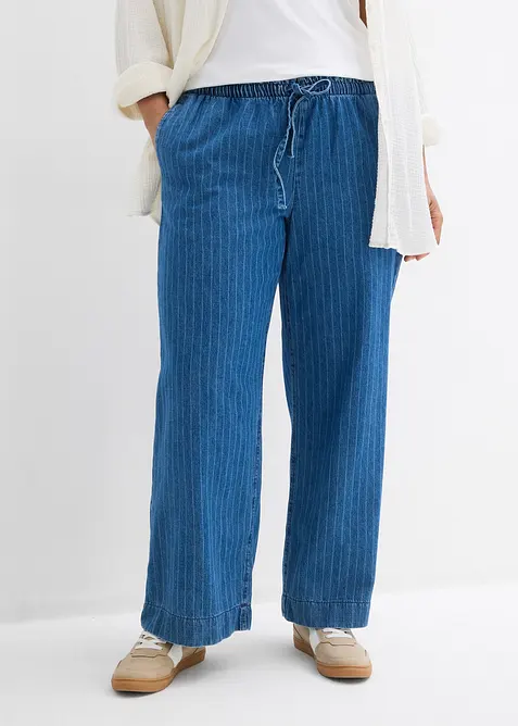 Jeans wide leg con elastico in vita, bonprix