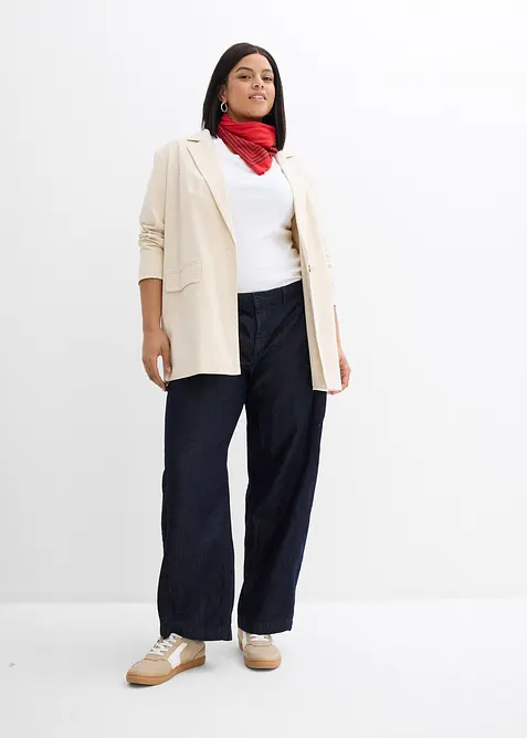 Jeans barrel, vita media, bonprix