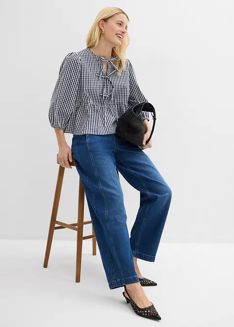 Jeans barrel, vita media, bonprix