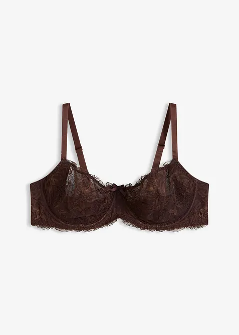 Reggiseno con ferretto, piccola imbottitura e pizzo delicato, bonprix