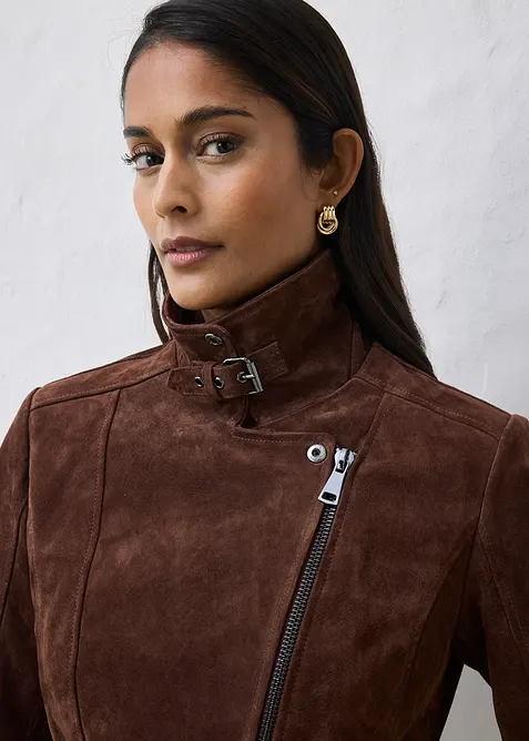 Giacca biker in pelle scamosciata, bonprix