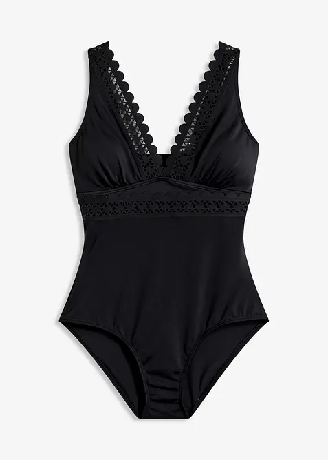 Costume intero con inserti laser cut, bonprix