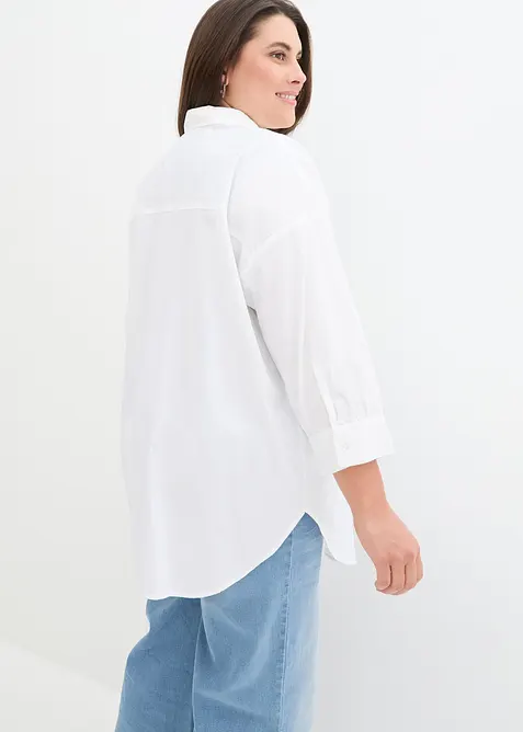 Camicetta oversize in cotone con maniche a 3/4, bonprix
