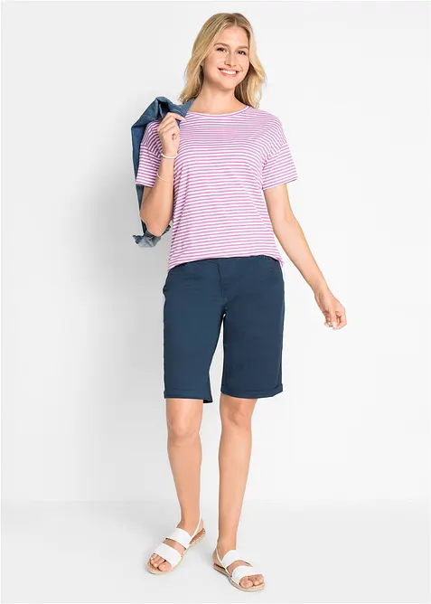 Bermuda in popeline di cotone con vita comoda, bonprix