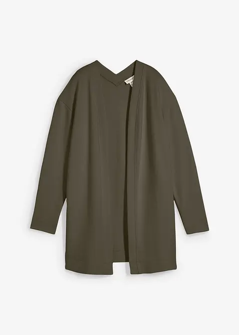 Cardigan lungo in morbida felpa di misto cotone, bonprix