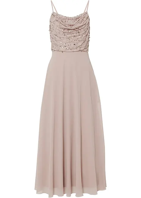 Abito con spalline sottili e paillettes, bonprix