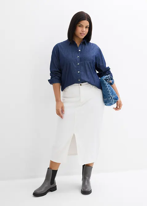 Gonna midi di jeans, bonprix