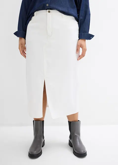 Gonna midi di jeans, bonprix