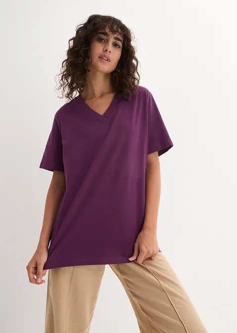 Maglia lunga e larga con scollo a V e maniche corte (pacco da 5), bonprix