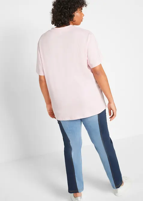 Maglia lunga e larga con scollo a V e maniche corte (pacco da 5), bonprix