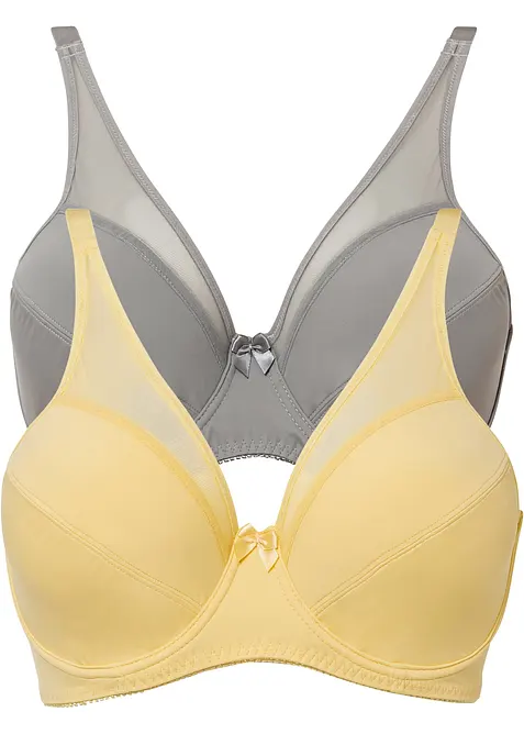 Reggiseno con ferretto e mesh (pacco da 2), bonprix