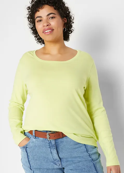 Maglia a maniche lunghe in puro cotone biologico, bonprix