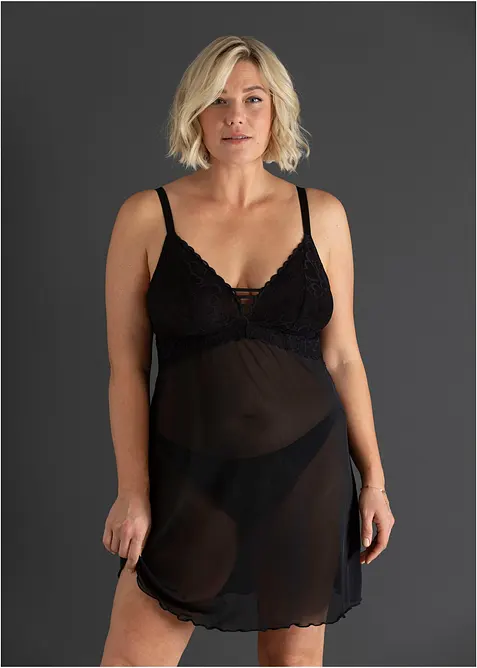 Sottoveste senza ferretto con pizzo a cuoricini, bonprix