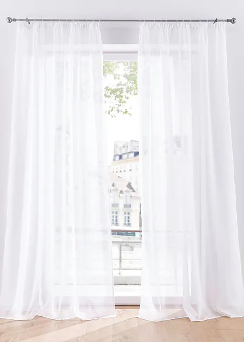 Tenda trasparente finemente strutturata, anche extra lunga (pacco da 1), bonprix