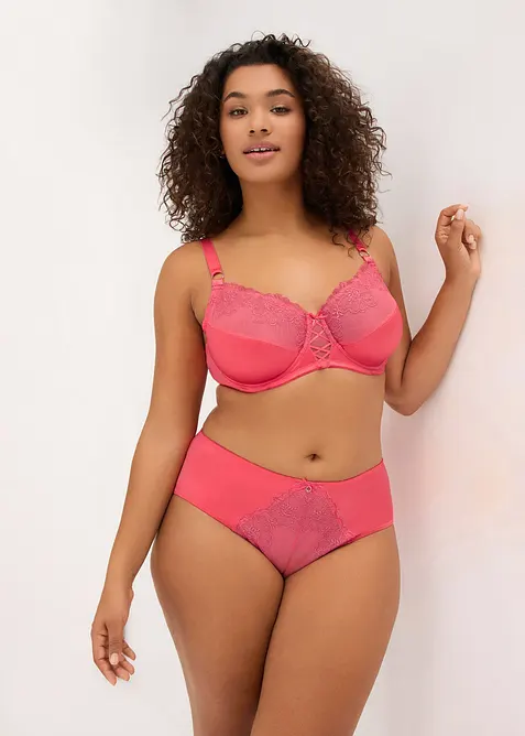 Slip alto con ricamo floreale glitterato, bonprix