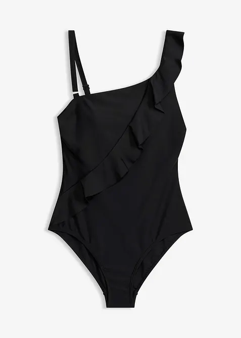 Costume intero monospalla con volant, bonprix