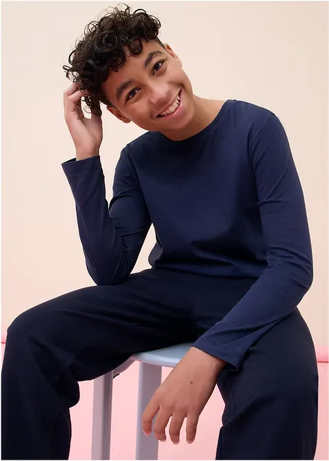 Maglia a maniche lunghe con cotone biologico (pacco da 5), bonprix