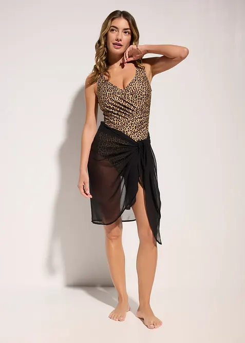 Costume intero incrociato con effetto modellante medio, bonprix