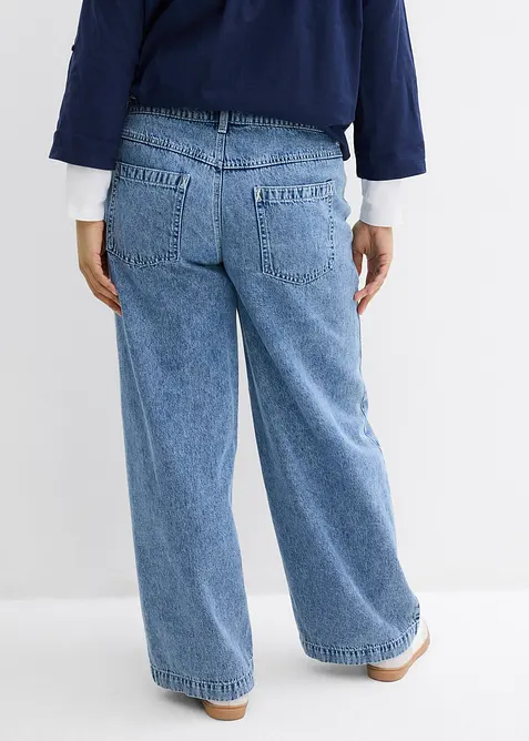 Jeans wide leg, vita media, bonprix
