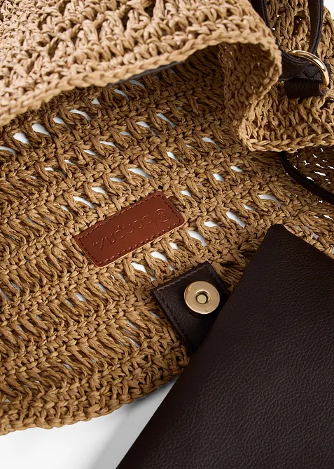 Borsa a tracolla in similpaglia, bonprix