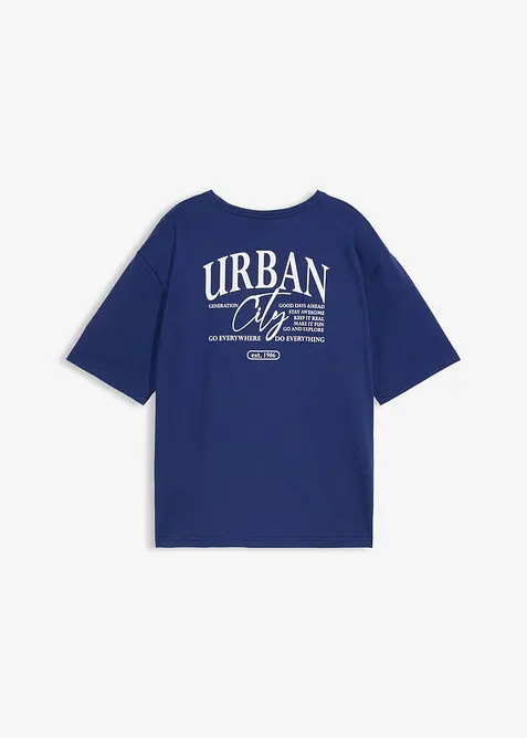 T-shirt oversize in puro cotone biologico con stampa posteriore, bonprix