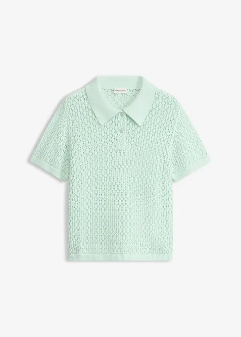 T-shirt in maglia traforata di puro cotone, bonprix