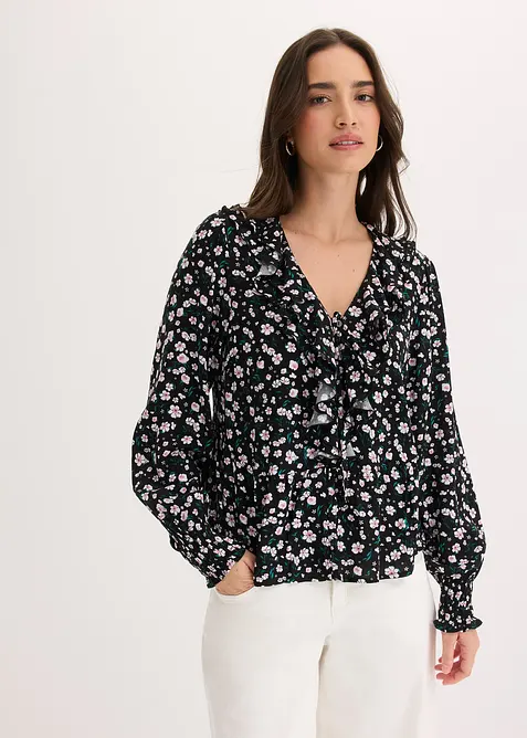 Blusa in misto viscosa fine, bonprix