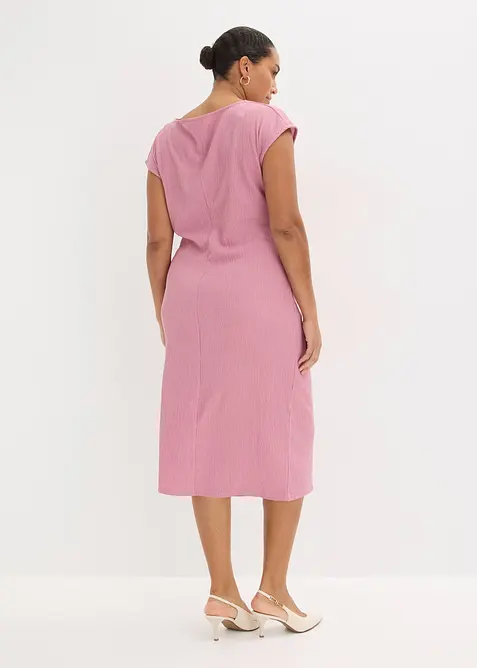 Abito in maglina di cr&ecirc;pe operato, bonprix