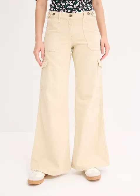 Pantaloni cargo in puro cotone, bonprix