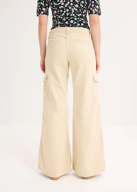 Pantaloni cargo in puro cotone, bonprix