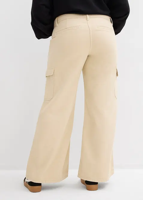 Pantaloni cargo in puro cotone, bonprix