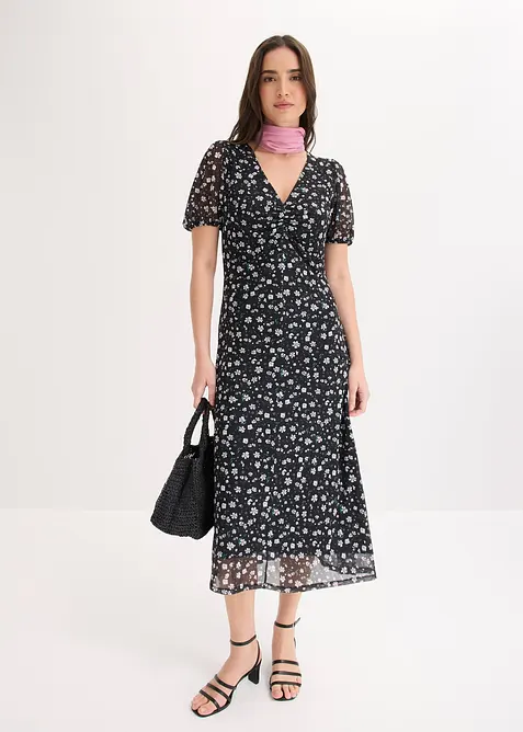 Abito di jersey e mesh fine, bonprix