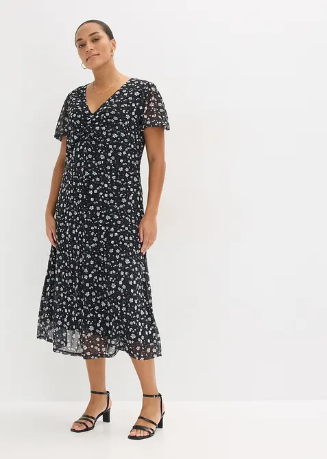 Abito di jersey e mesh fine, bonprix