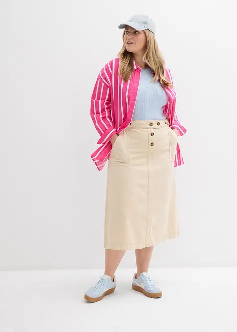 Gonna in twill di puro cotone, bonprix