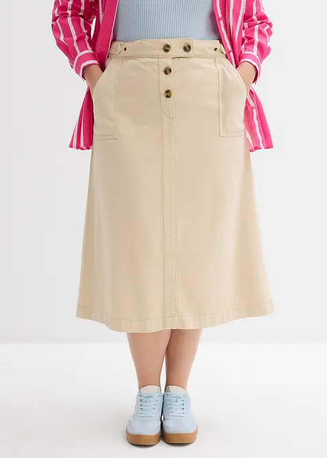 Gonna in twill di puro cotone, bonprix