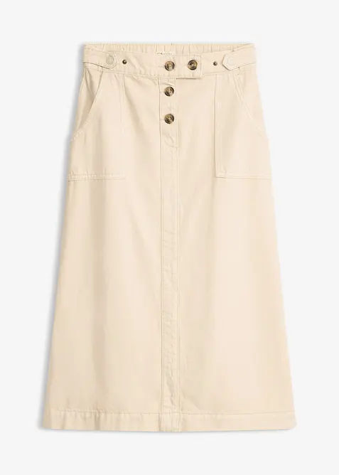 Gonna in twill di puro cotone, bonprix
