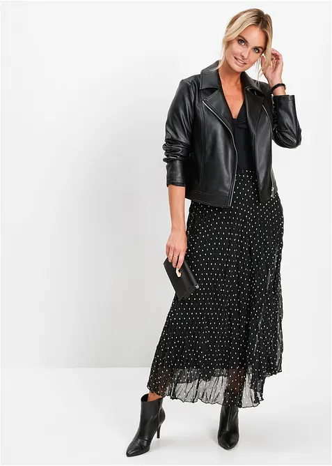 Gonna in chiffon con effetto stropicciato, bonprix