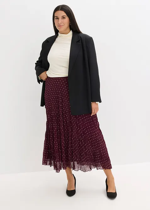 Gonna in chiffon con effetto stropicciato, bonprix