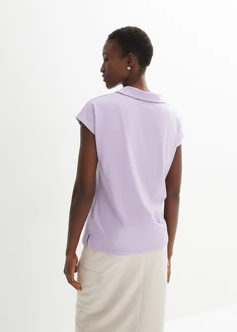 Maglia con colletto polo aperto, bonprix