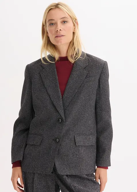 Blazer oversize in misto viscosa fine, bonprix