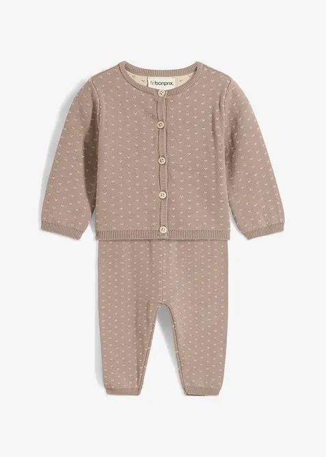 Cardigan e pantaloni in misto cotone (set 2 pezzi), bonprix