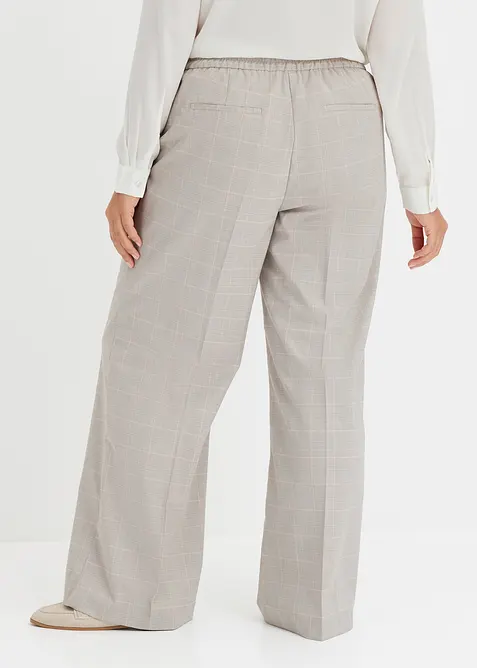 Pantaloni larghi in principe di Galles con viscosa, bonprix