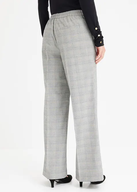 Pantaloni larghi in principe di Galles con viscosa, bonprix