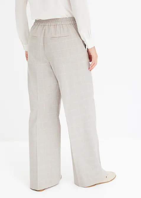 Pantaloni larghi in principe di Galles con viscosa, bonprix
