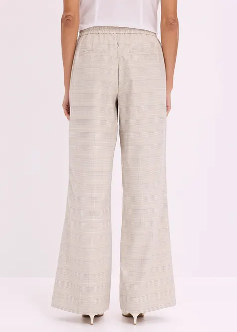 Pantaloni larghi in principe di Galles con viscosa, bonprix